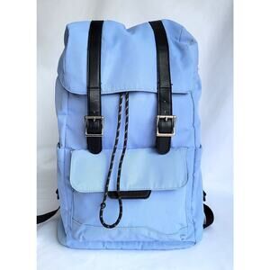Open Story Bright Light Blue Large Flap Backpack